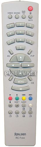 RC-7 + DVD пульт для мультивизора (телевизора со встроенным DVD)