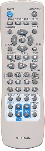 6711R1P082A неоригинальный пульт для DVD-плеера LG DS-464