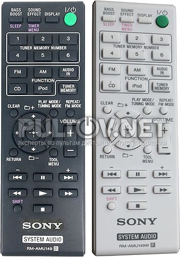 RM-AMU149, RM-AMU149W пульт для музыкального центра Sony CMT-V10IP