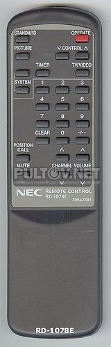 RD-1077E , NEC RD-1078E пульт для телевизора NEC CT-2051SK и других