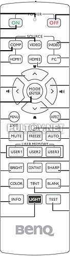 Схема оригинального пульта для проекторов Benq W700 и других (фото 1)