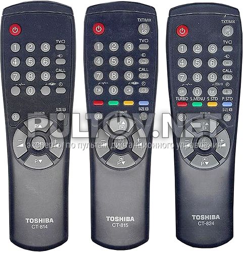 CT-814 (модель 00082A), CT-815 ( модель 00082B), CT-824 ( модель 00083B) пульт для телевизора TOSHIBA 