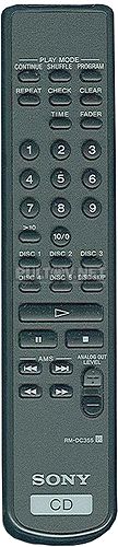 RM-DC355 пульт для CD-проигрывателя Sony CDP-CE375 и др.