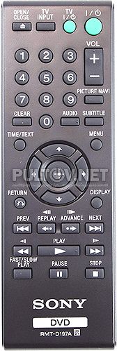 RMT-D197A пульт для DVD-плеера Sony DVP-SR201P и др.