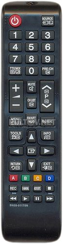 BN59-01175N (черный), BN59-01175Q (белый) неоригинальный кнопочный пульт для телевизора SAMSUNG UE46H7000AT и других