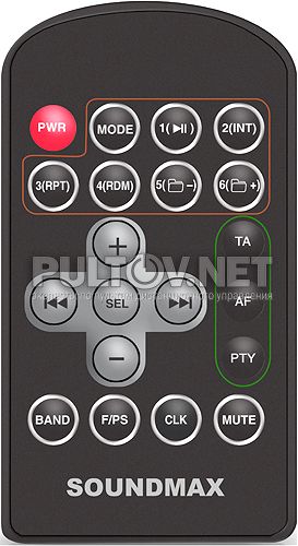 SM-CMD1032 пульт для автомагнитолы Soundmax