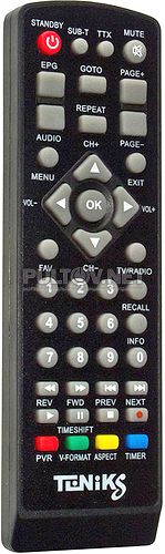 Teniks DTR-121, ИРТЫШ DVB-T2 пульт для цифровой телевизионной приставки